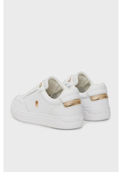 Logolu Deri Sneaker Ayakkabı Bayan Ayakkabı FW0FW08758 0ht fırsatları