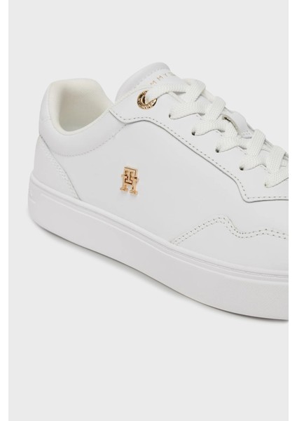 Logolu Deri Sneaker Ayakkabı Bayan Ayakkabı FW0FW08758 0ht indirimleri