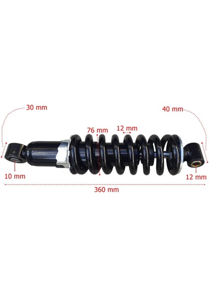Yamaha Cross Xtz 250 Arka Amortisör 360 mm Gazlı