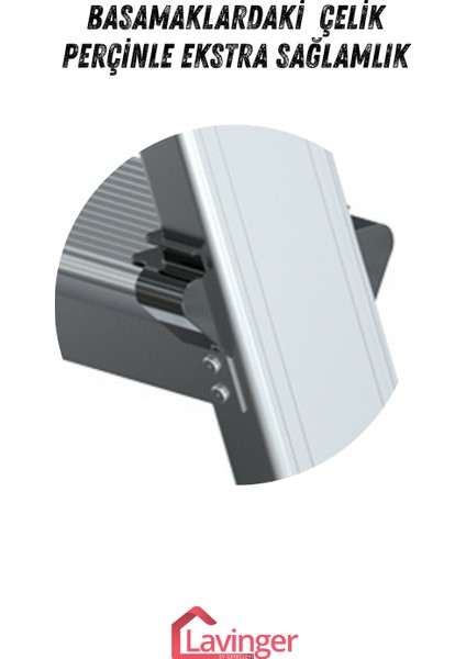 Lüks Alüminyum Çift Çıkışlı Merdiven Gold Serisi