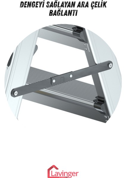 Lüks Alüminyum Çift Çıkışlı Merdiven Gold Serisi