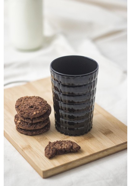 Allegra Siyah Akrilik Bardak 6'lı Set | 400 ml | Su, Meşrubat, Sunum ve Kahve Yanı Için | Cam Değildir | Kırılmaya Dayanıklı