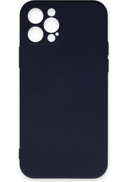 iPhone 12 Pro Max Kılıf Nano Içi Kadife Silikon - Lacivert - NFND6824-8367