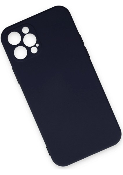 iPhone 12 Pro Max Kılıf Nano Içi Kadife Silikon - Lacivert - NFND6824-8367