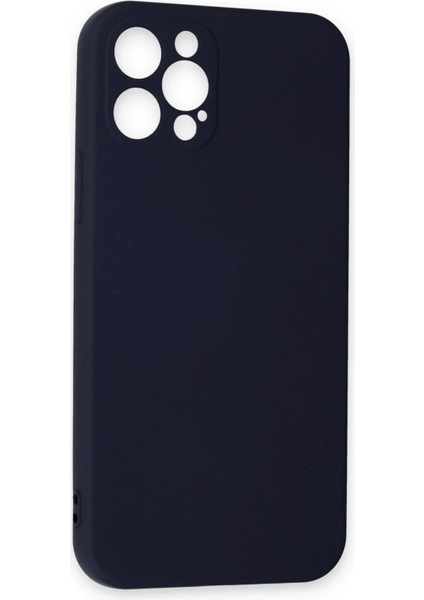 iPhone 12 Pro Max Kılıf Nano Içi Kadife Silikon - Lacivert - NFND6824-8367