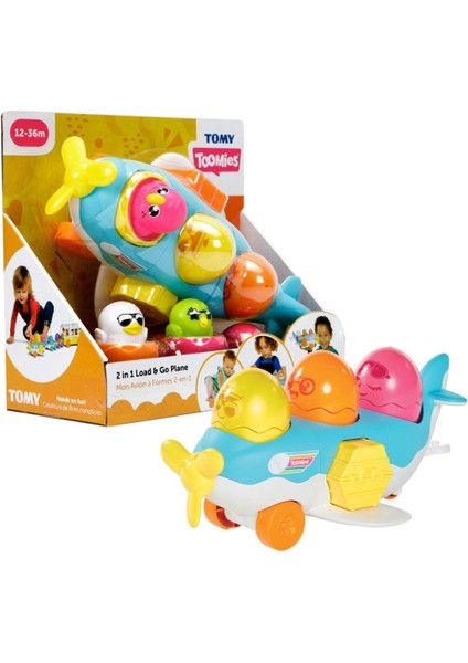 73147 Tomy, 2si1 Arada Uçak ve Saklambaçlı Yumurtalar, 12-36 Ay