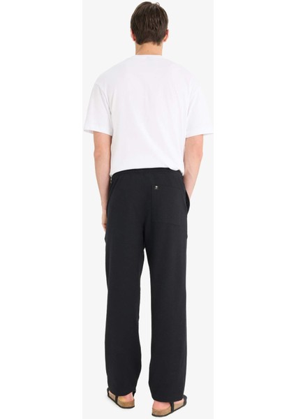 Beli Bağcıklı Wide Leg Geniş Paça Eşofman Altı E5212AX25SM
