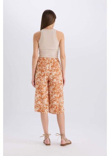 Yüksek Bel Desenli Viskon Kapri I6823AZ25SM