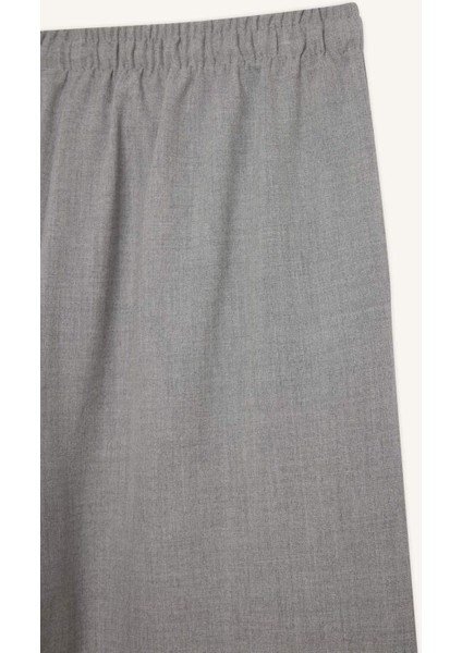 Afra x Defacto Coool Wide Leg Kumaş Pantolon Geniş Bol Paça Beli Lastikli Bağcıklı Cepli C1428AX25SP