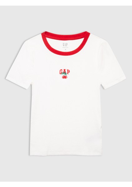 Kadın Kırmızı Modern Gap Logo Crop T-Shirt