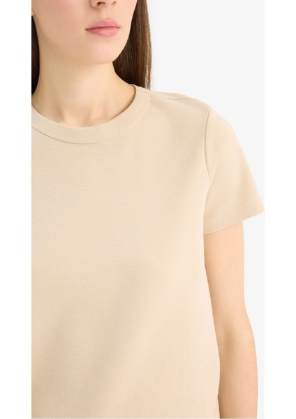 Regular Fit Bisiklet Yaka Basic Düz Kısa Kollu Tişört E5451AX25SP