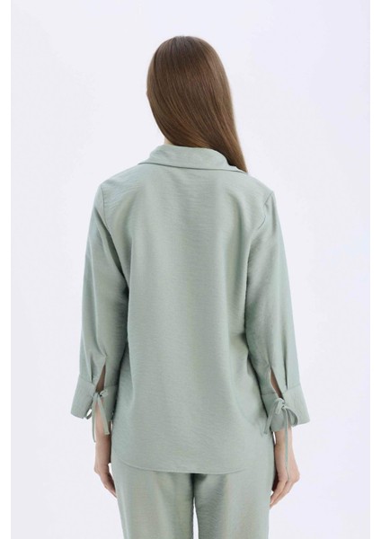 Regular Fit Basic Düz Uzun Kollu Gömlek C3819AX25SP