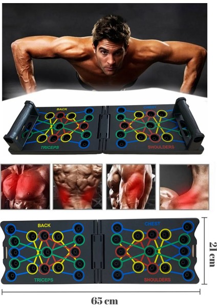 Büyük Şınav Tahtası Çalışma Platformu Aleti Barları Push-Up Kondisyon Fitness Spor