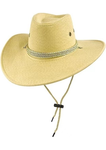 Batı Kovboy Şapkası Süet Uni Güneş Şapkası (Yurt Dışından)