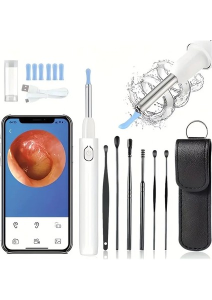 Mkjınmeı 1296P Kameralı IPhone Android ile Uyumlu Kulak Kiri Temizleme Aracı (Yurt Dışından)