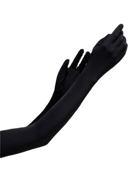 Ilkbahar ve Yaz Buz Ipek Uzun Güneş Koruyucu Eldiven Kadın Yaz Anti-Uv Kol Kılıfı Açık Naylon Kapak Buz Hissi (Yurt Dışından)