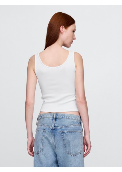 Kadın Beyaz Yuvarlak Yaka Crop Atlet modelleri