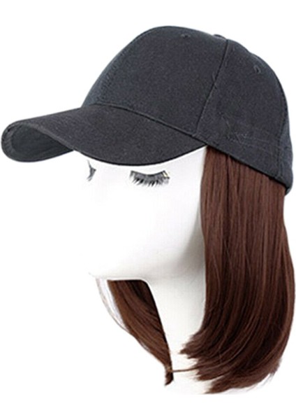 Kısa Saç Peruk ile Beyzbol Şapkası Kadınlar Yaz Için Bob Saç Sentetik Şapka (Yurt Dışından)