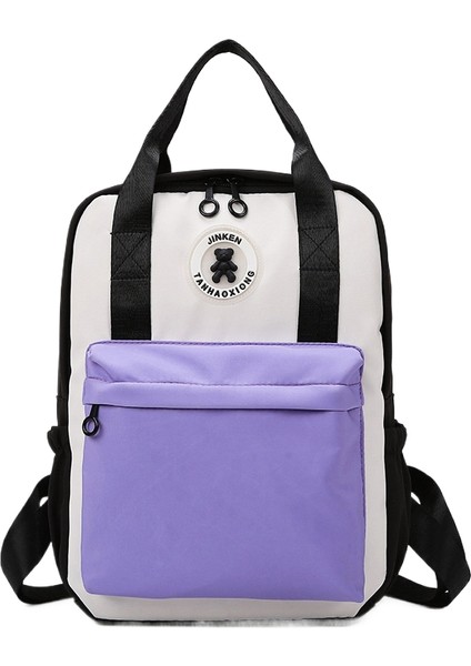 Kampüs Niş Basit Çok Yönlü Ortaokul ve Lise Öğrencileri Okul Çantası Büyük Kapasiteli Omuz Çantası (Yurt Dışından)