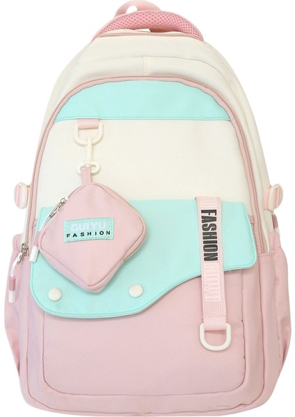 Kampüs Niş Basit Çok Yönlü Ortaokul ve Lise Öğrencileri Okul Çantası Büyük Kapasiteli Omuz Çantası (Yurt Dışından)