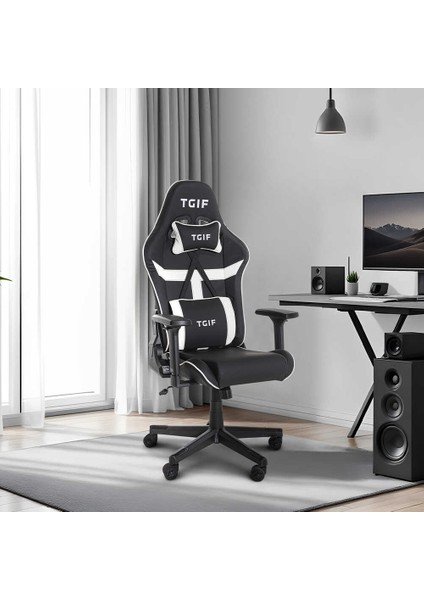 Adore Gaming Apollo Profesyonel Oyuncu ve Yönetici Koltuğu-Siyah-Beyaz 42X124-131,5X64 cm