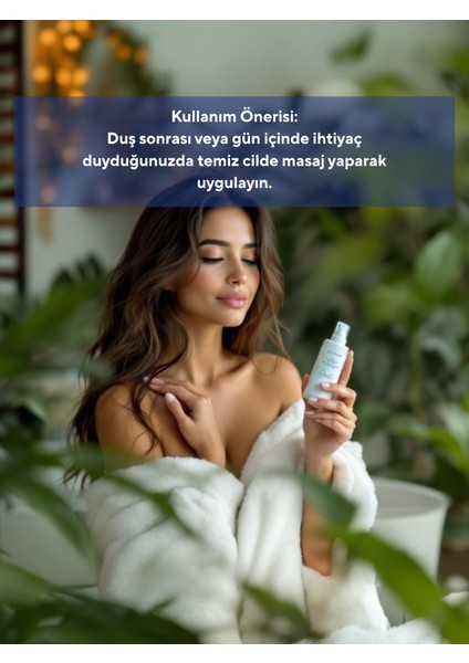 Vücut Nemlendirici Süt Sprey 150ml | Hyaluronik Asit, Panthenol & Squalane Içeren Yoğun Nemlendirici