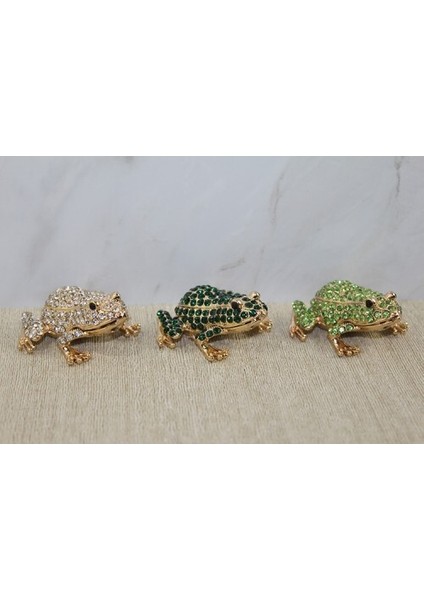 Swarovski Taşlı Minik Figür - Kurbağa Model 2