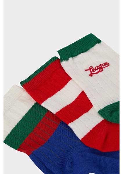 Erkek Çocuk 3'lü Pamuklu Uzun Çorap E5518A8NS