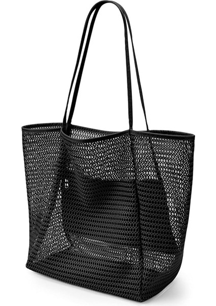 Katlanabilir Plaj Çantası File File El Çantası Kadın Omuz Çantası Yaz Açık Hava Seyahat Temel Seyahat Çantası (Yurt Dışından)