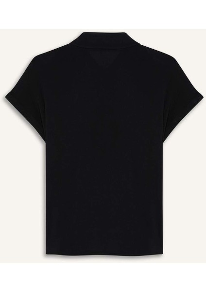 Regular Fit Basic Düz Viskon Kısa Kollu Gömlek N7819AZ25SP