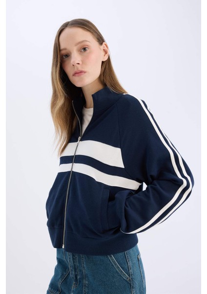 Coool Fitted Dik Yaka Cepli Kalın Fermuarlı Sweatshirt E5375AX25SP