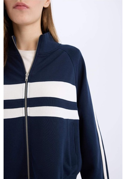 Coool Fitted Dik Yaka Cepli Kalın Fermuarlı Sweatshirt E5375AX25SP