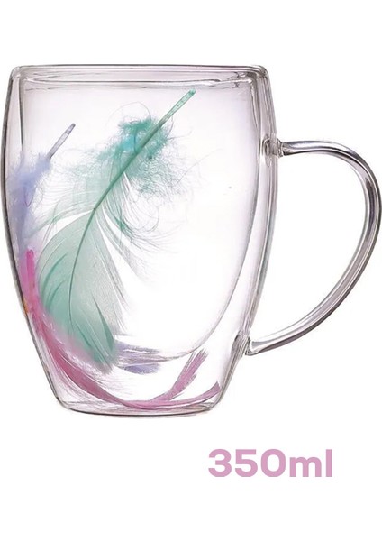 16796 Double Feather Çift Cidarlı Kupa 2 Adet 350 ml modelleri