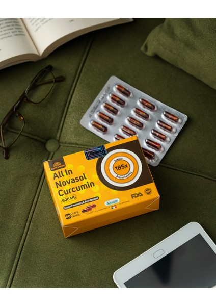 All In Novasol Curcumin 500 mg (3X60 Licaps Kapsül) 3'lü Avantaj Paket