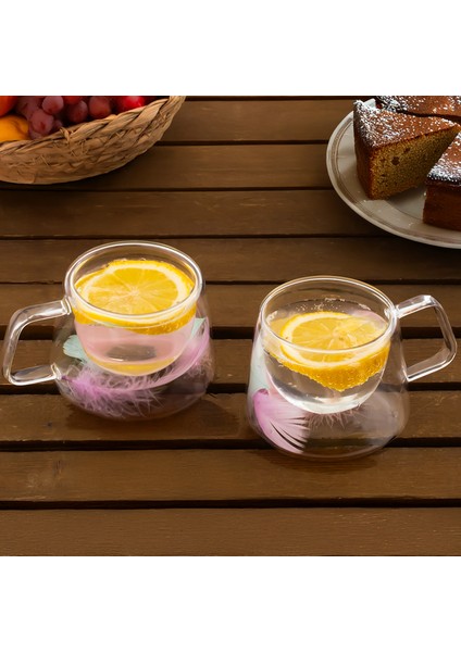 16797 Double Feather Çift Cidarlı Kupa 2 Adet 200 ml fiyatları