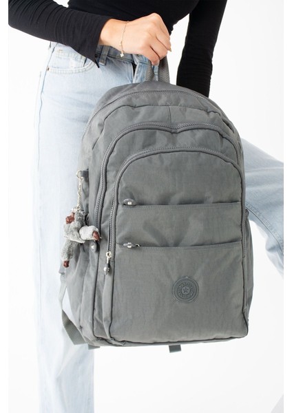 Krinkıl Suya Dayanıklı Büyük Boy Bej Klinkır Sırt Çantası Seyahat Okul Çanta 15,6 Lise (Yurt Dışından)