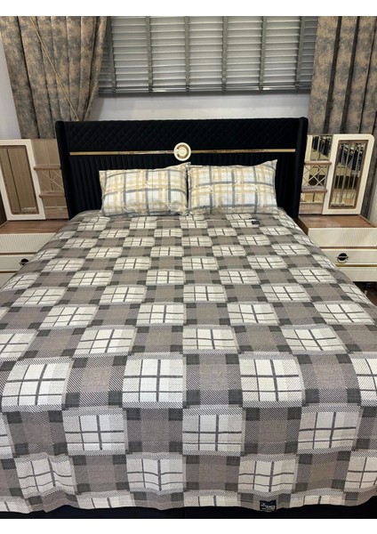 Nivemeshome Kahve Desenli 160X230 Tek Pike Örtüsü Tek Kişilik