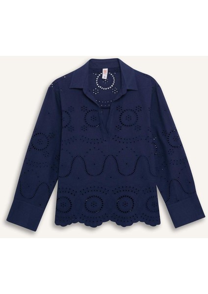 Regular Fit Brode Plaj Gömleği-Fall in Love E0598AX25SM