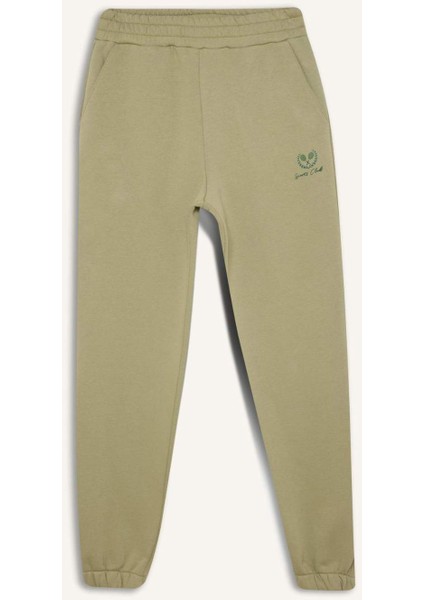 Fit Kalın Jogger Eşofman Altı Cepli Baskılı Standart Boy E5712AX24WN