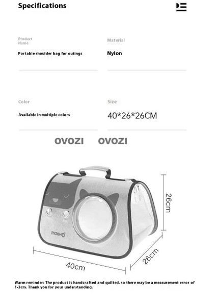 Pet Outing Nefes Alabilir Omuz Çantası Crossbody Tote Çanta Kediler ve Küçük Köpekler Için (Yurt Dışından) indirimleri