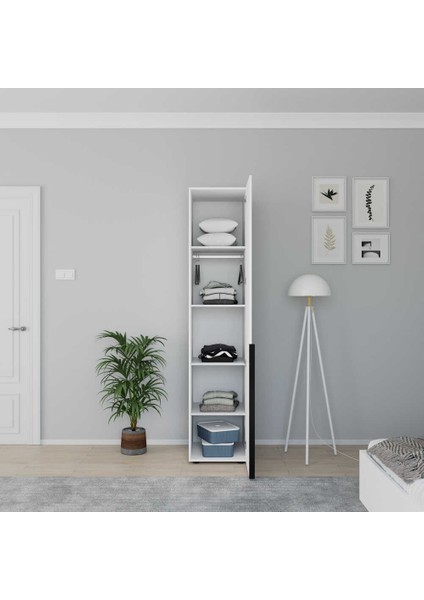 Oryana Tek Kapaklı Gardırop-Mat Lake Beyaz 45x210x62 Cm fiyatları