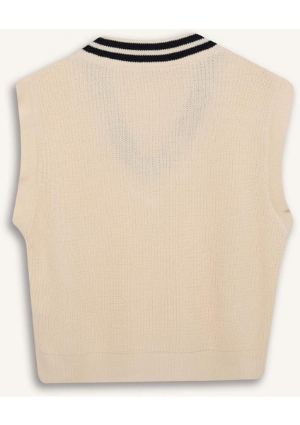 Regular Fit V Yaka Triko Süveter S0375AZ25SP