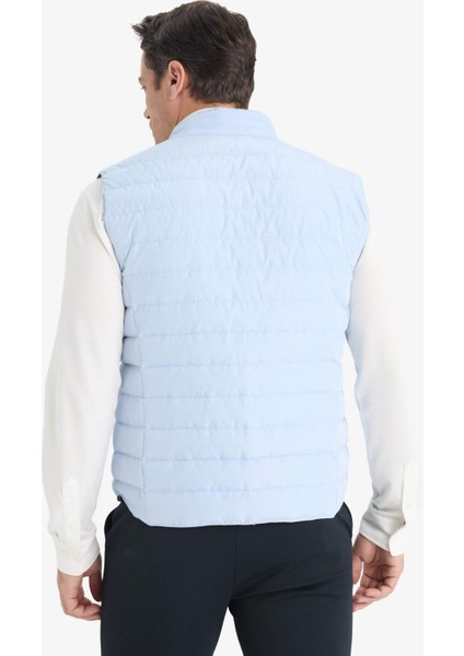 Slim Fit Dar Kesim Çıtçıt Kapamalı Kaz Tüyü Yelek E6420AX25SP