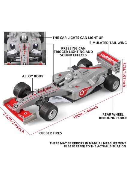 1:32 Ölçekli Alaşım F1 Yarış Araba Oyuncak Modeli Ile Retroaktif Hareket Ses ve Işık Efektleri-Kids 'yarış Oyun ve Kök Lea Için Ideal (Yurt Dışından) fırsatları