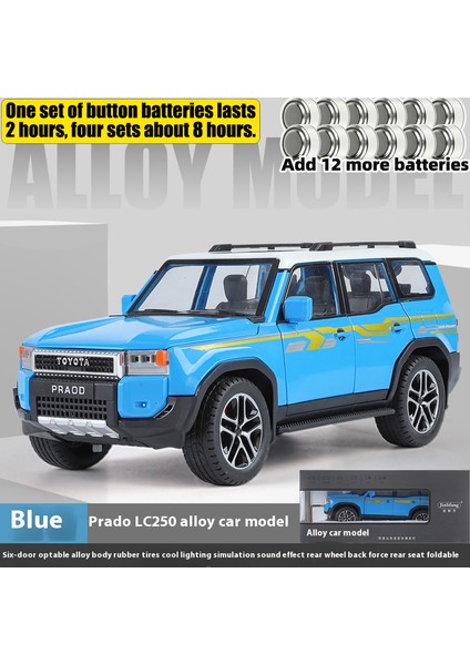 1:24 Toyota Land Cruiser Prado LC250 Suv Alaşım Pres Döküm Model Araç Ses ve Işık Çocuk Oyuncak Koleksiyon Doğum Günü Hediyesi Erkek Için (Yurt Dışından)