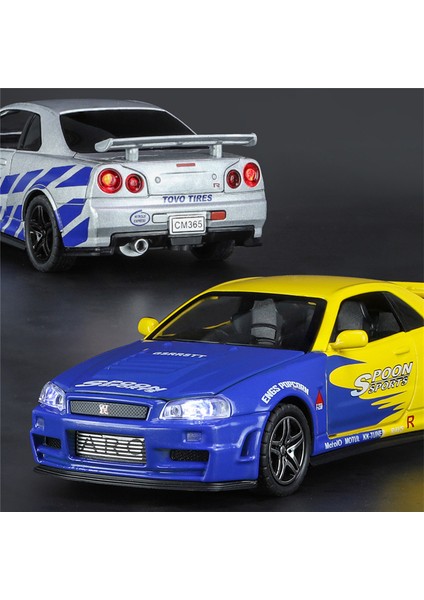 1:32 Nıssan Skyline Ares Gtr Gtr Alaşım Spor Araba Modeli Diecast & Oyuncak Yarış Araçları Araba Modeli Simülasyon Ses Işık Çocuk Hediyeler (Yurt Dışından) fırsatları