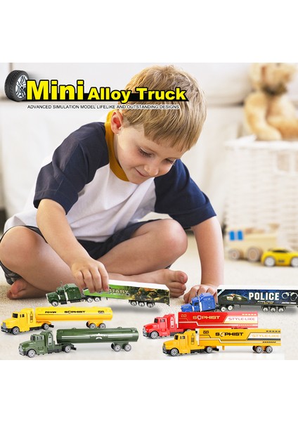 Adet Sürgülü Alaşım Kamyon Modeli Diecast Araba Oyuncak Konteyner Yağ Kamyon Tankı Çok Renkli Araçlar Oyuncaklar Doğum Günü Hediyesi Çocuklar Için (Yurt Dışından) modelleri