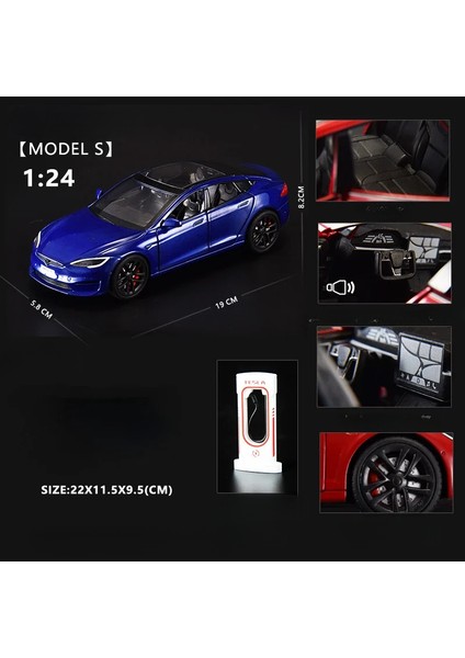 1:24 Tesla Model S Minyatürleri Simülasyon Alaşım Metal Pres Döküm Model Araba Ses ve Işık Oyuncak Arabalar Çocuklar Için Erkek Arkadaşı Için Hediyeler C270 (Yurt Dışından)