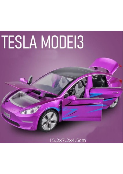 1:32 Tesla Modeli 3 Alaşım Araba Modeli Dietoy & Oyuncak Araçlar Ses Geri Çekin Araba Çocuk Hediyeler Için Çocuk Oyuncak (Yurt Dışından)