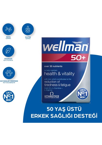 Vitabiotics Wellman 50+ 30 Tablet